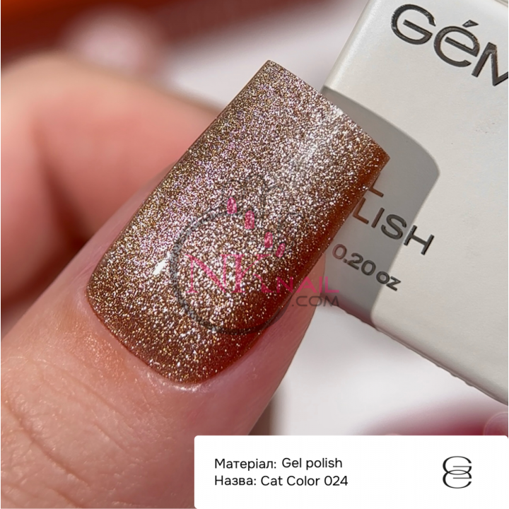 Гель-лак Gemely Cat color №024, 6 мл HEMA/TPO free